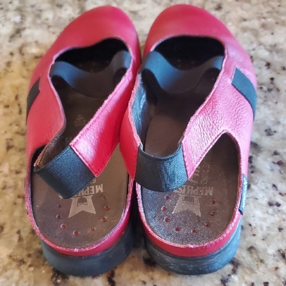 Mephisto FILONA AIR jet Red and Black Leather Sling Back Flats - Picture 5 of 10